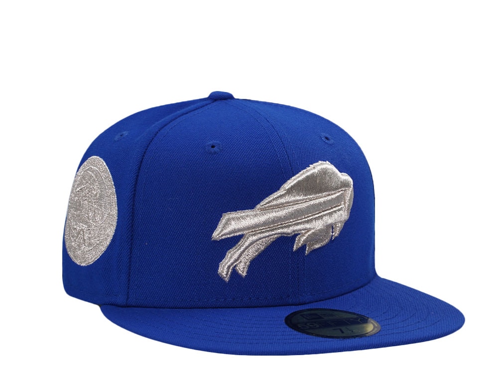 New Era Buffalo Bills Metallic Silver Blue Prime Edition 59Fifty Fitted Cap