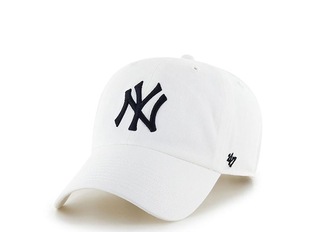 47Brand New York Yankees Clean Up White Strapback Cap