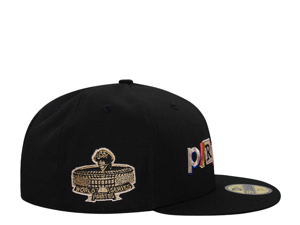 New Era Pittsburgh Pirates Black Metallic Letters Edition 59Fifty Fitted Cap