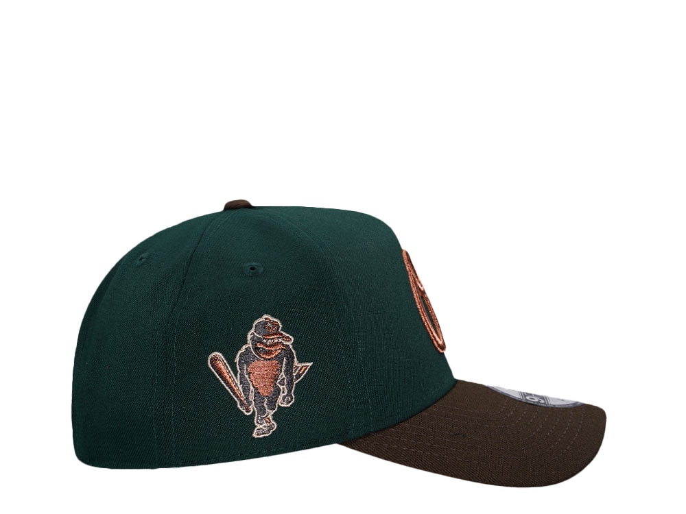 New Era Baltimore Orioles Copper Dark Green Two Tone 9Forty A Frame Snapback Cap