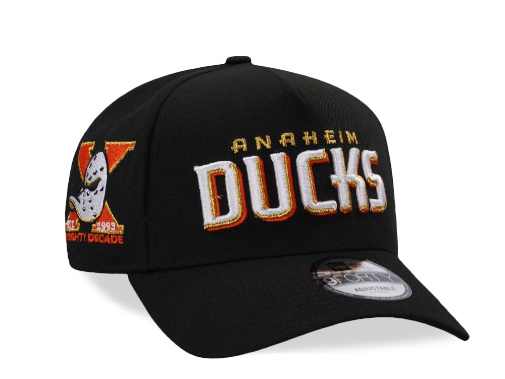 New Era Anaheim Ducks 10th Anniversary Black Prime Edition 9Forty A Frame Snapback Cap