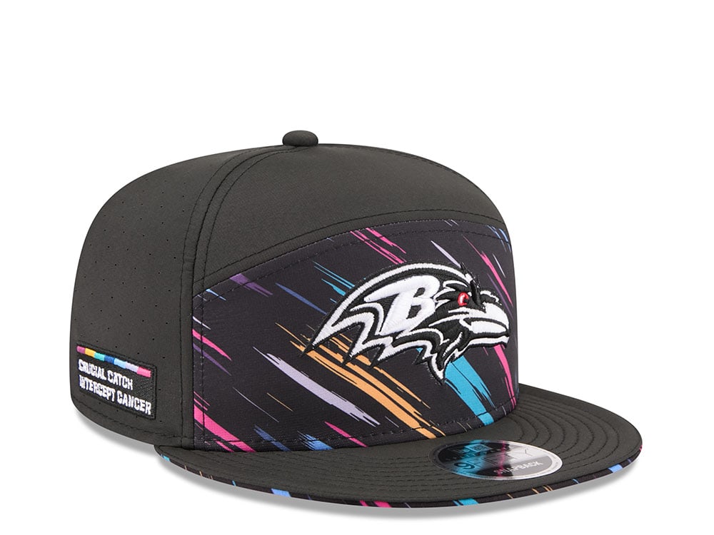 New Era Baltimore Ravens Crucial Catch 2026 Black Edition 9Fifty Split Panel Snapback Cap