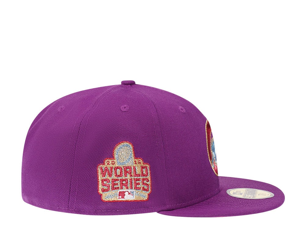 New Era Chicago Cubs World Series 2016 Grape Metallic Suede Elite Edition 59Fifty Fitted Cap