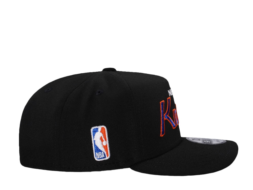 New Era New York Knicks Black Throwback Edition 9Fifty A Frame Snapback Cap