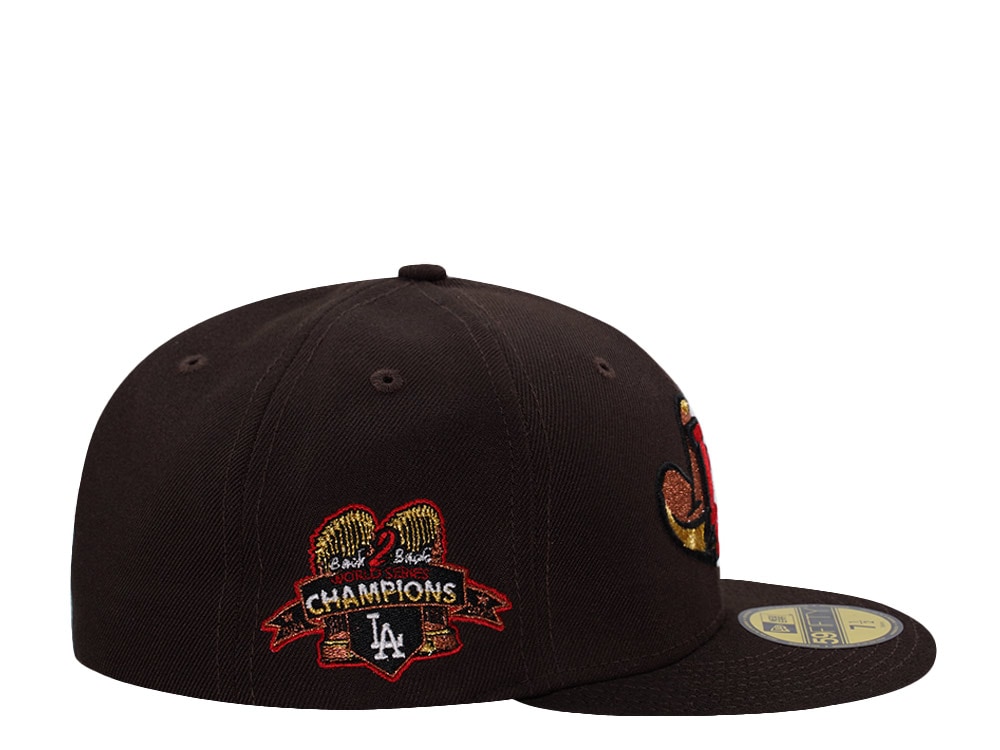 New Era Los Angeles Dodgers Back to Back Champions Burnt Wood Prime Edition 59Fifty Fitted Cap