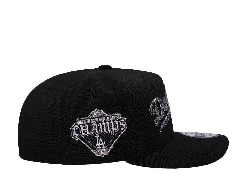New Era Los Angeles Dodgers Back To Back World Series Champions Black Edition 9Fifty A Frame Snapback Cap