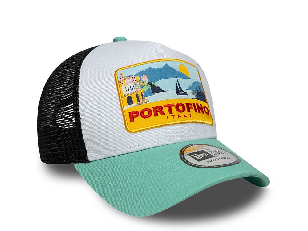 New Era Portofino Location Patch 9Forty A Frame Trucker Snapback Cap
