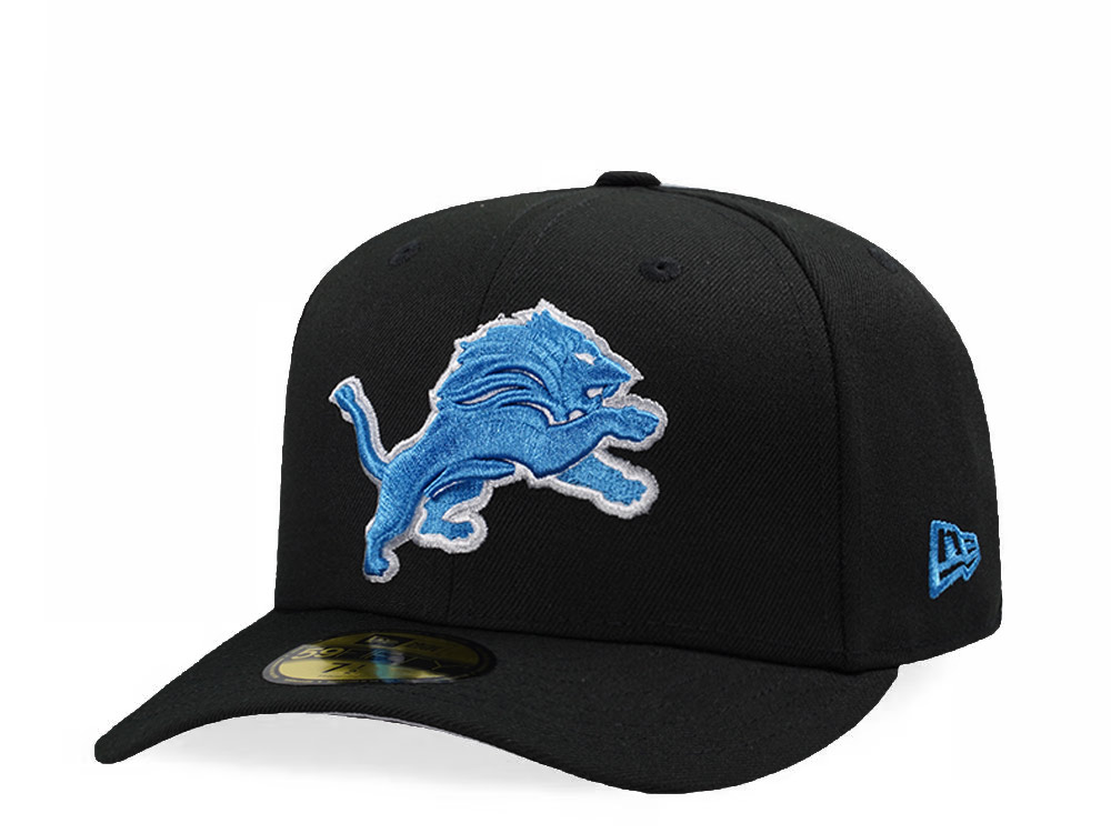 New Era Detroit Lions Black Classic Edition Pre Curved 59Fifty Fitted Cap