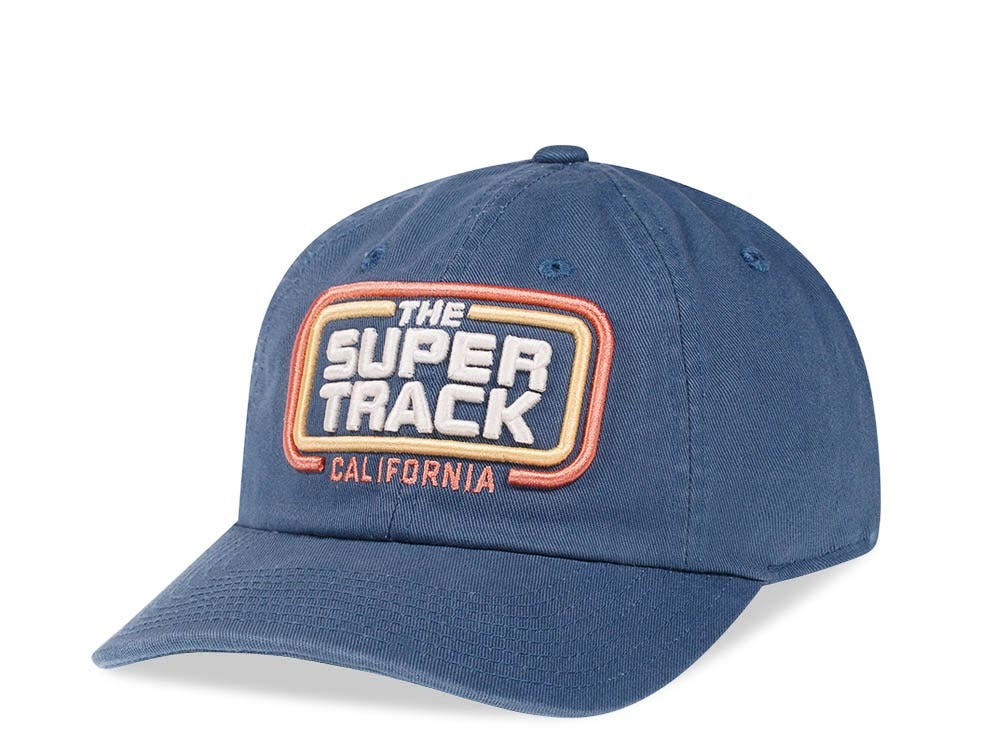 American Needle The Super Track Blue Vintage Casual Strapback Cap